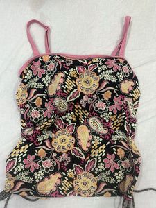 Y2K Floral Print Bikini Top
