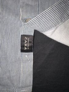 Zara Essentials Short Sleeve Color Block Shirt