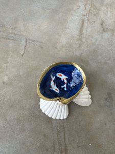 real seashell handpained tinkle tray