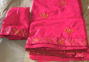 Vibrant Pink Embroidered saree