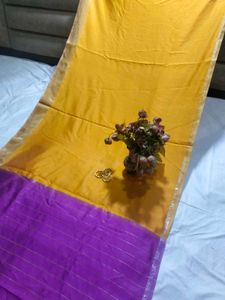 New Mustard Yellow Saree