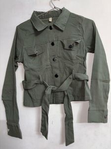Olive Green Belted Jacket