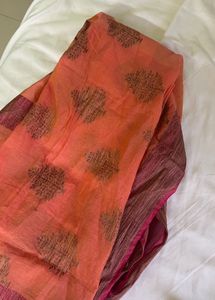 Orange Embroidered Kurta Set with Dupatta and pant