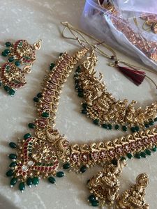 Temple Jewellery Long Haaram Set