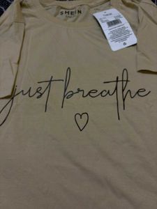SHEIN "Just Breathe" Graphic T-Shirt