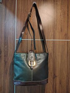 Dark Green &amp; Brown Shoulder Bag