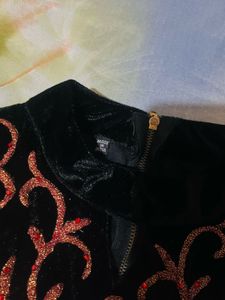 Designer Black Velvet Embellished Blouse