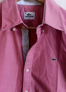 Lacoste Men's Pink Button-Down Shirt