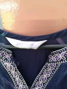 Navy Blue Printed Kurti maxi
