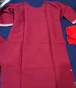 Elegant Maroon Kurta Set with Dupatta