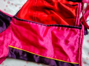 Purple and Pink Silk Blouse