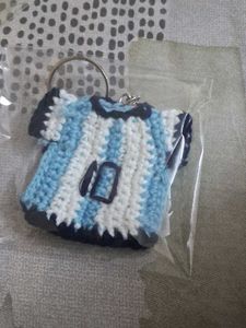Crocheted Football Jersey Keychain