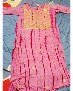 Pink gotta patti Kurta