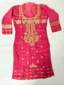 Pink Embroidered Kurta Set