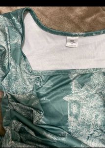 Stylish Ruched Print Long Sleeve Top
