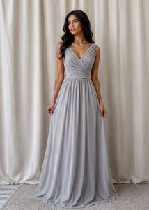 Elegant Grey Evening Gown