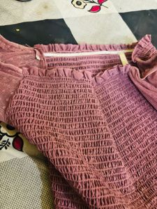Smocked Off-Shoulder Peplum Top