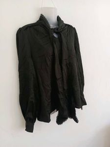 Chic Black Tie-Neck shirt