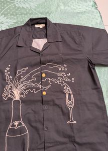 Fun Black Button-Up Shirt