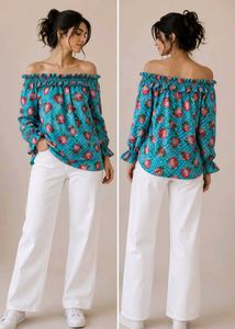 Bohemian Floral Off-Shoulder Top