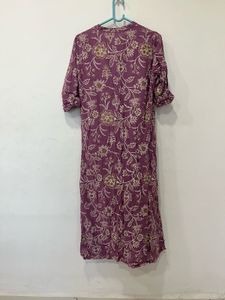 Purple Floral Print Kurta