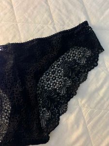 Black Lace Trim Briefs