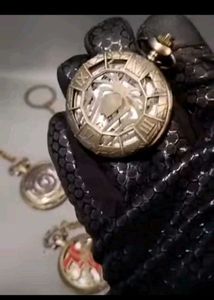 Vintage Engraved Pocket Quartz Watch with Gift Box
