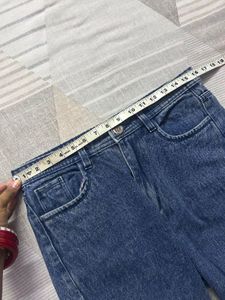 Blue Wide Leg Denim Jeans