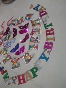 9 Party Masks &amp; 2 Birthday Banners
