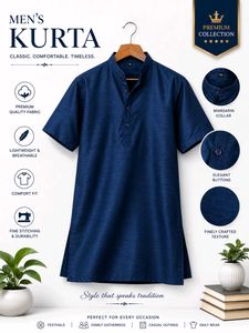 Men's Classic Blue Kurta✨💫