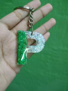 Resin P latter Keychain