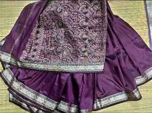 purple colour silk saree