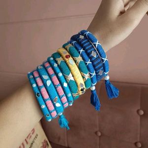Boho Colorful Bangles with Tassels🩵💙