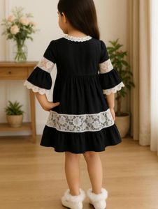Cute Black &amp; Lace Girls Dress (for 6-7 Year Old)