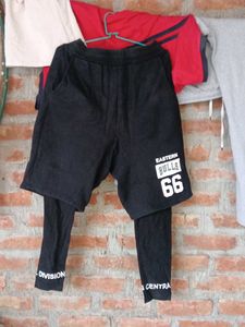 Black Casual Shorts with Leggings
