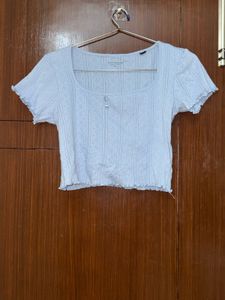 Cute Baby Blue Cropped Top