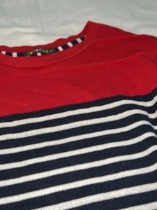 striped 3/4 sleeves tshirt