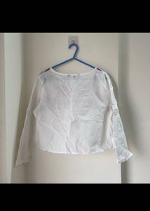 White Peplum Top