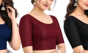 Women’s Blouse Combo – Blue, Mehroon &amp; Black | 3 B