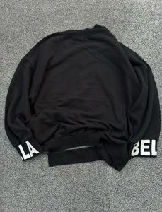 Black "P" Logo V-Neck Sweatshirt