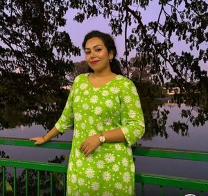 Green Floral Print Kurta