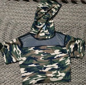 Camouflage Crop Hoodie Top