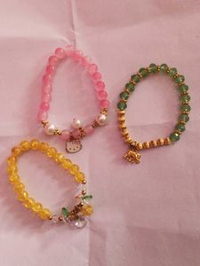 Beaded Charm Bracelet Set pack of 3