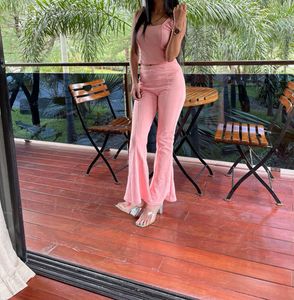 Pink Flare Pant Set