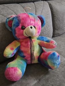 Vibrant Tie-Dye Teddy Bear Plush Toy