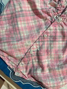 Pink Plaid Sleeveless Crop Top