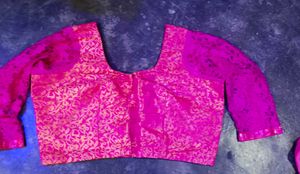 Vibrant Pink Brocade Blouse