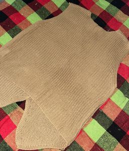 Tan Knit Button-Up Vest