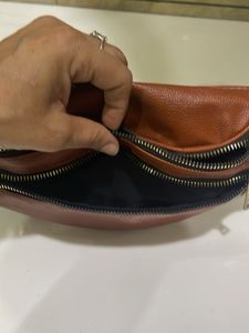 Brown Faux Leather Fanny Pack