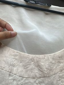 Zara Chic Textured Puff Sleeve Top